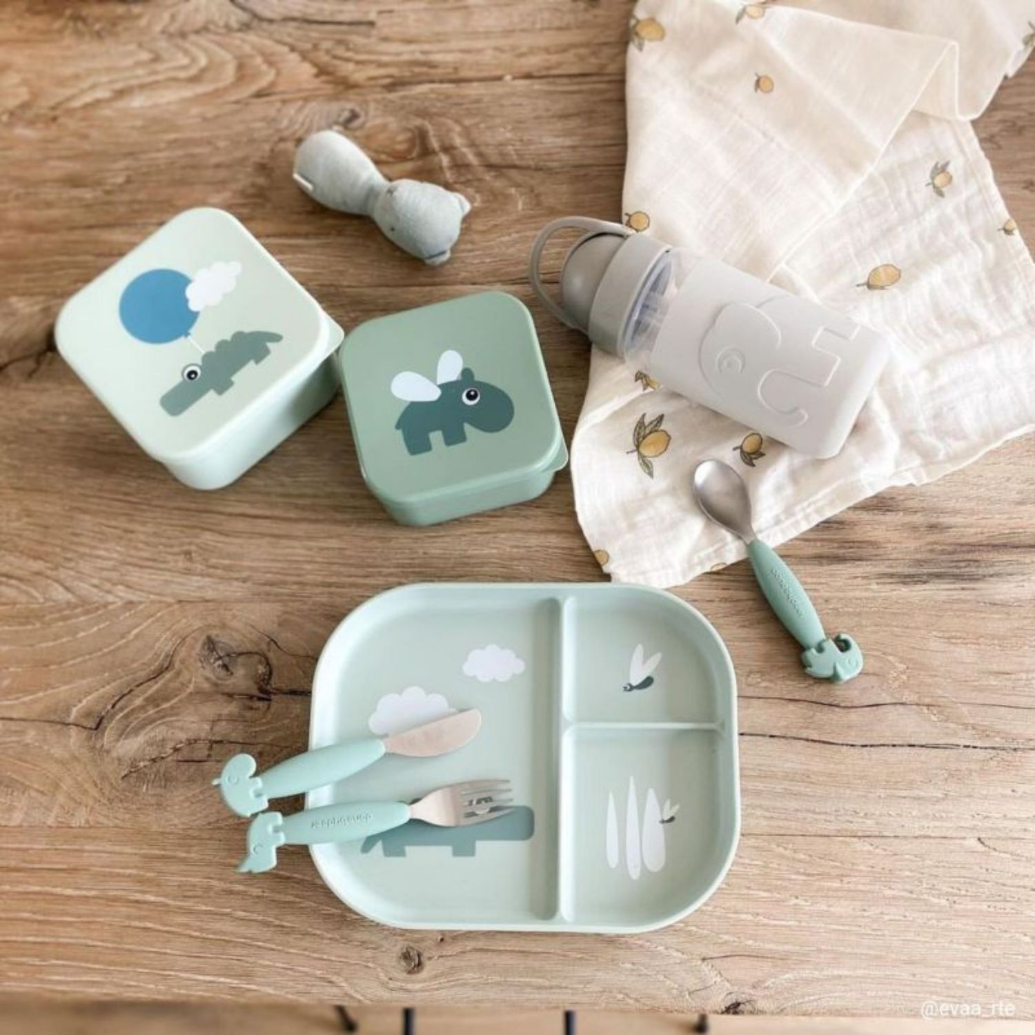 Set de 3 couverts Easy-grip Deer friends Vert (Done by deer) - Image 1