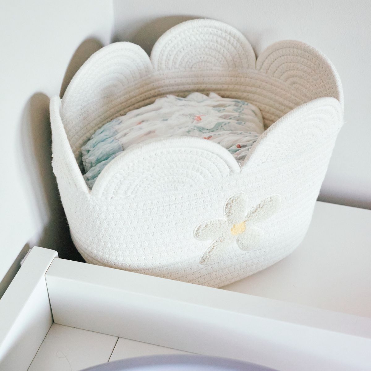 Panier de rangement Fleur écru (30 x 20 cm) (Childhome) - Image 3