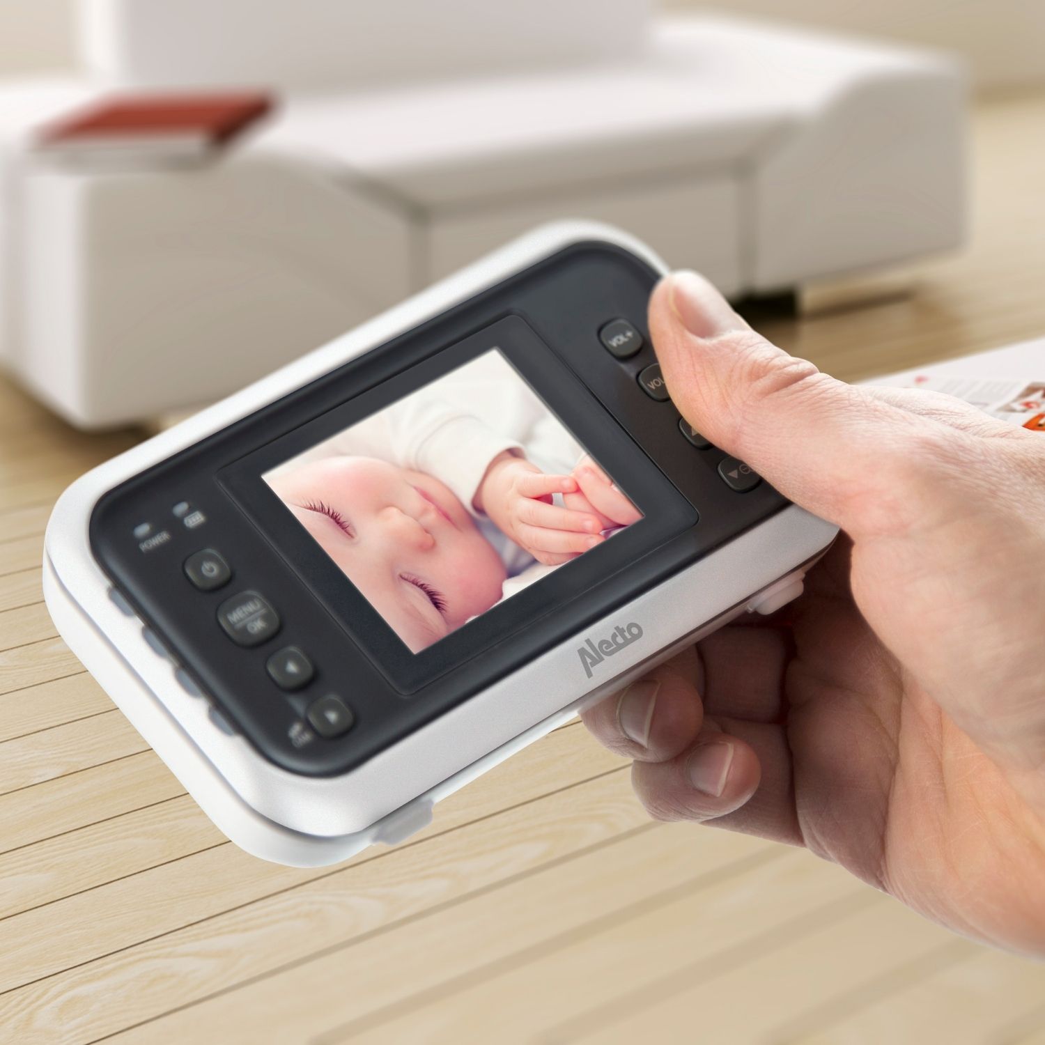 Babyphone avec caméra et écran couleur 2,4 pouces Blanc-Anthracite (Alecto) - Image 2