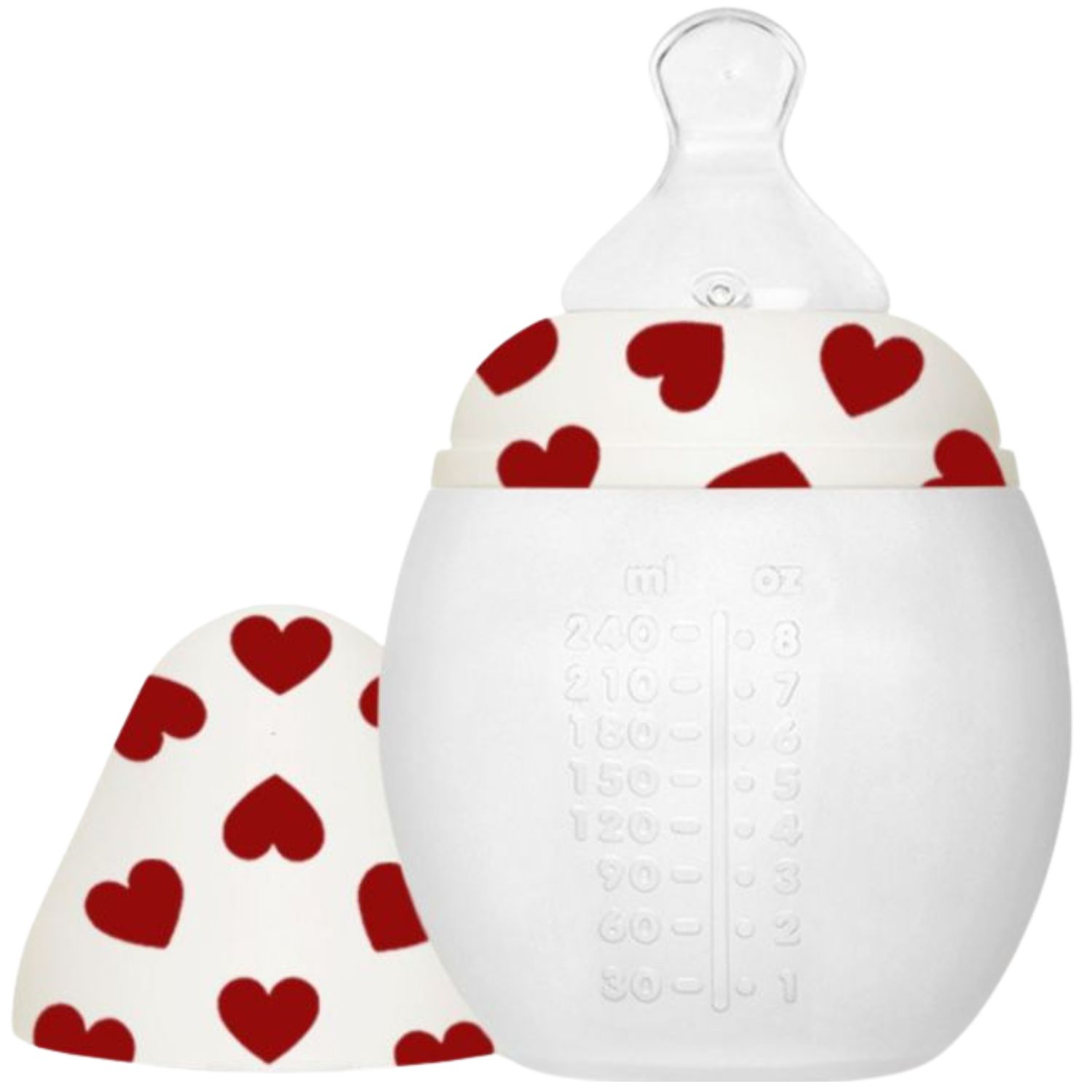 Biberon anti-colique en silicone Full of Love rouge (240 ml) (Elhée) - Couverture