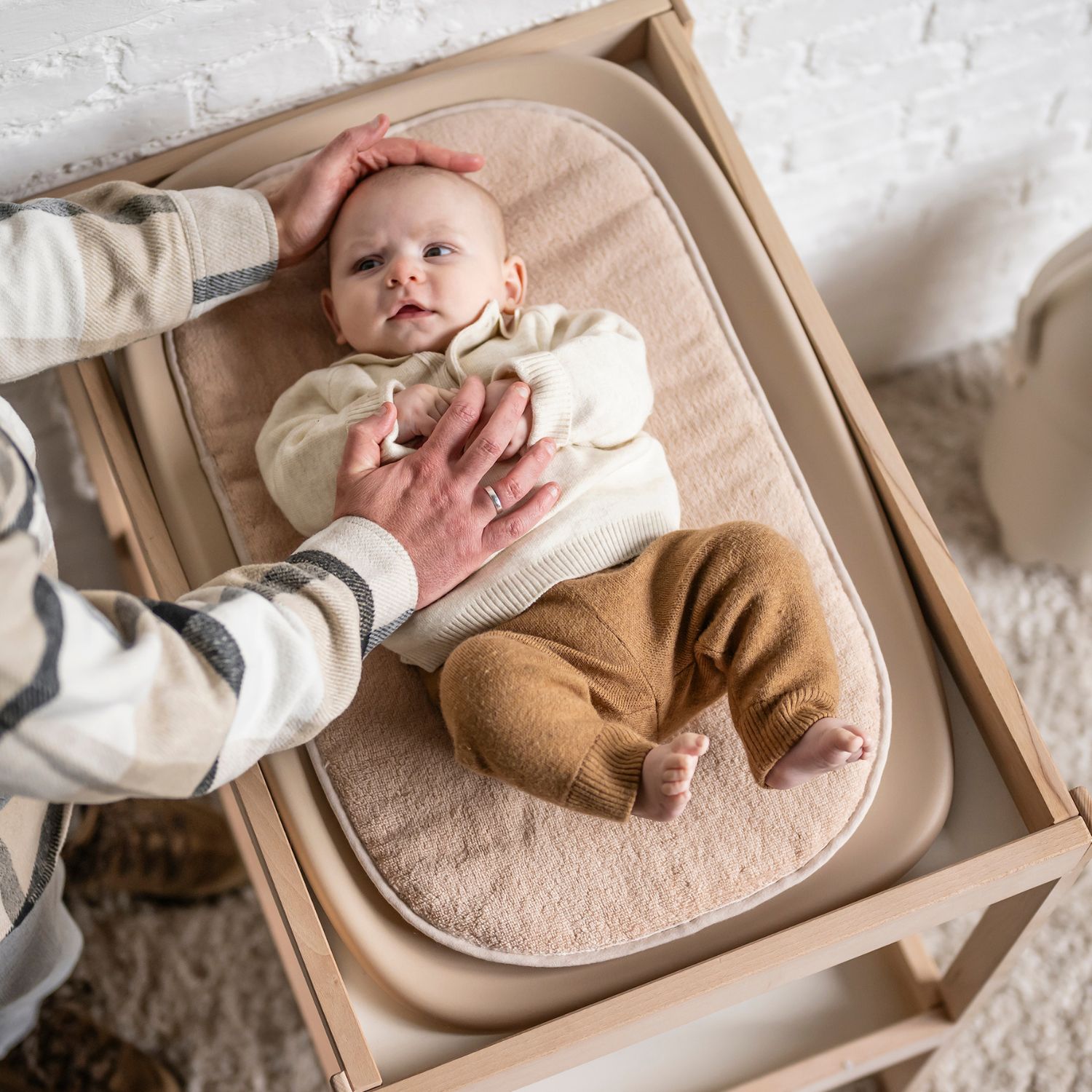 Nattou - Coussin en éponge pour matelas à langer Beige