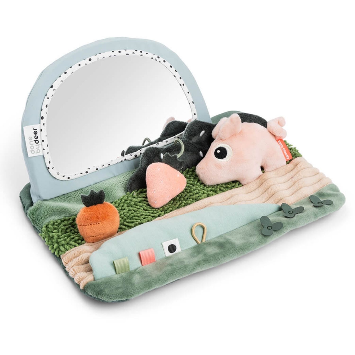 Done by deer - Miroir d'éveil Tummy time Tiny farm Multicolore