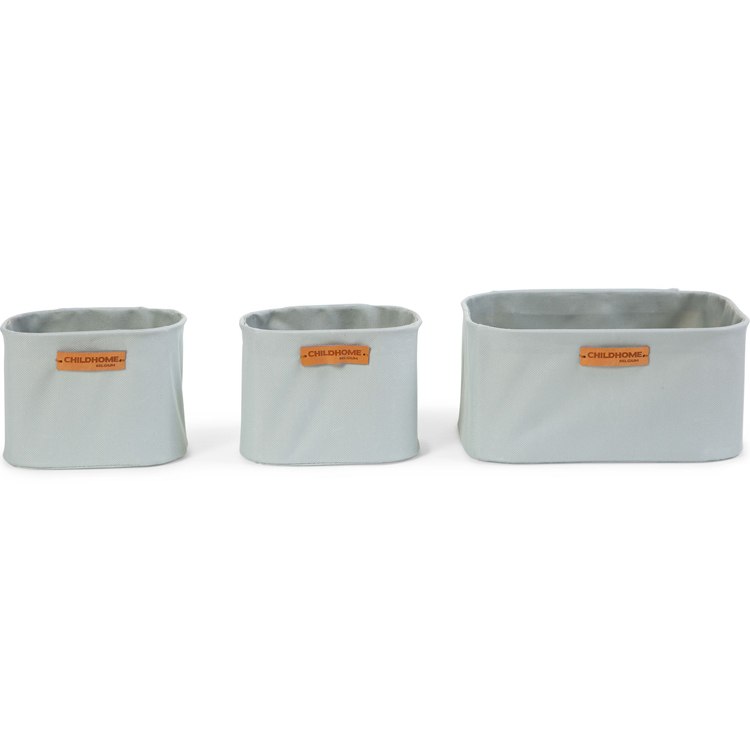 Lot de 3 paniers à suspendre table à langer Evolux gris clair (Childhome) - Image 6