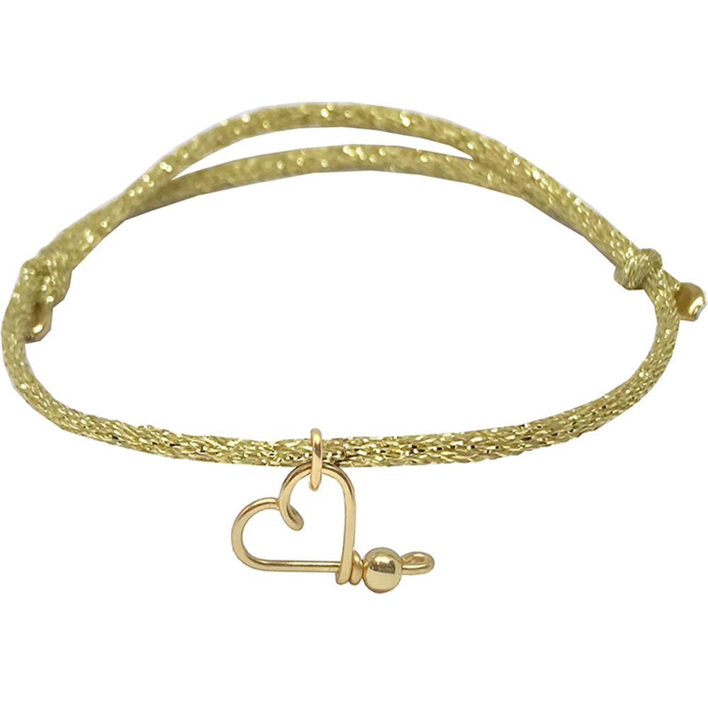 Bracelet cordon paillette Mon petit cœur jaune (personnalisable) (Padam Padam) - Couverture