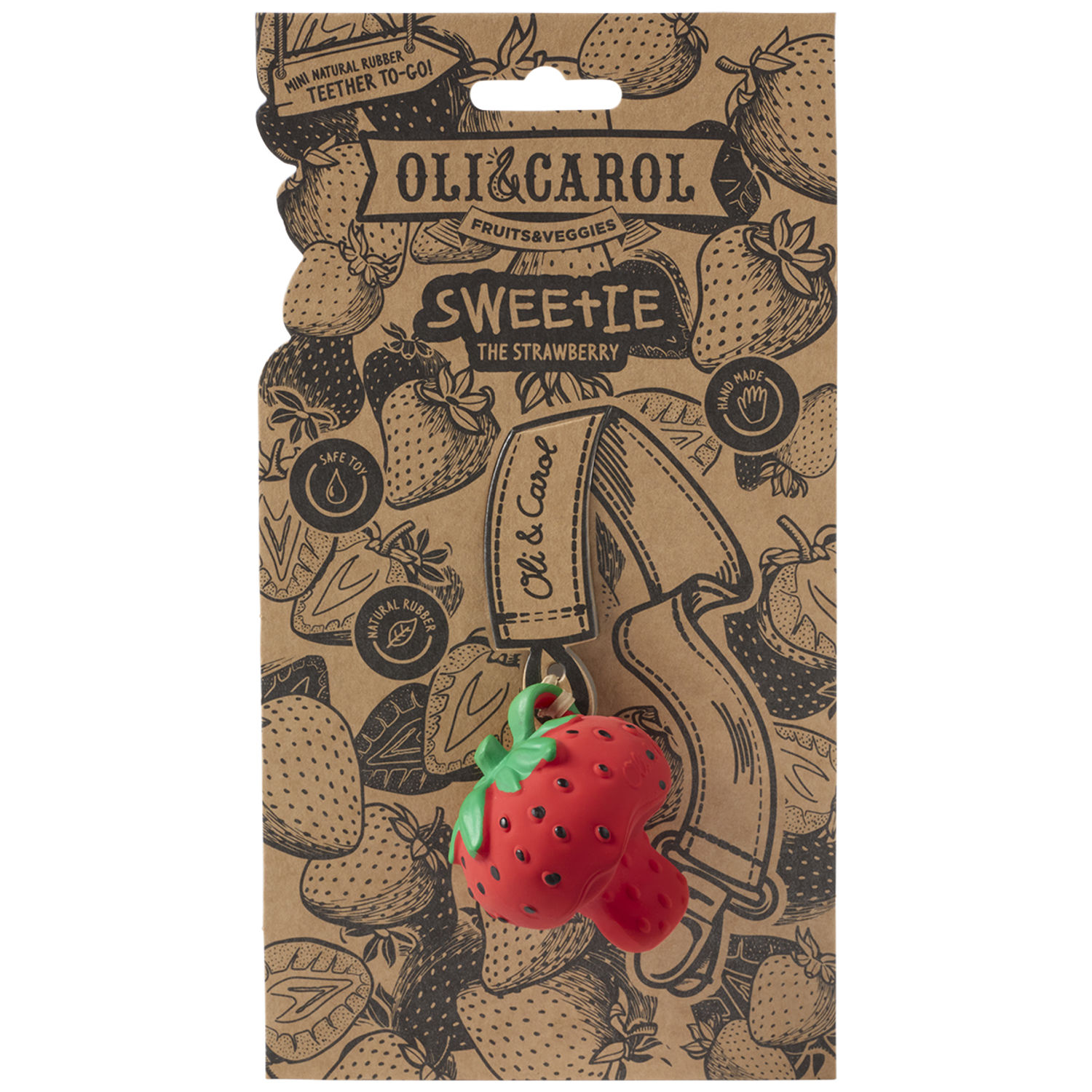 Mini jouet de dentition Chewy Sweetie la fraise (Oli and Carol) - Image 7