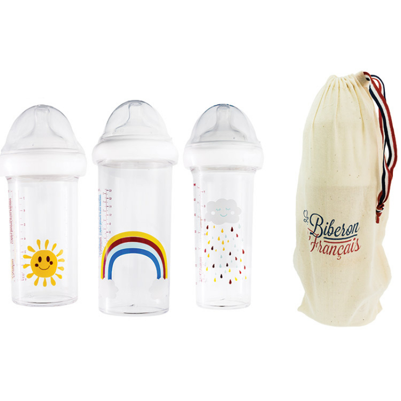 Lot de 3 biberons anti colique gigognes Rainbow Arc-en-ciel (360 ml et 210 ml) (Le Biberon Français) - Image 7