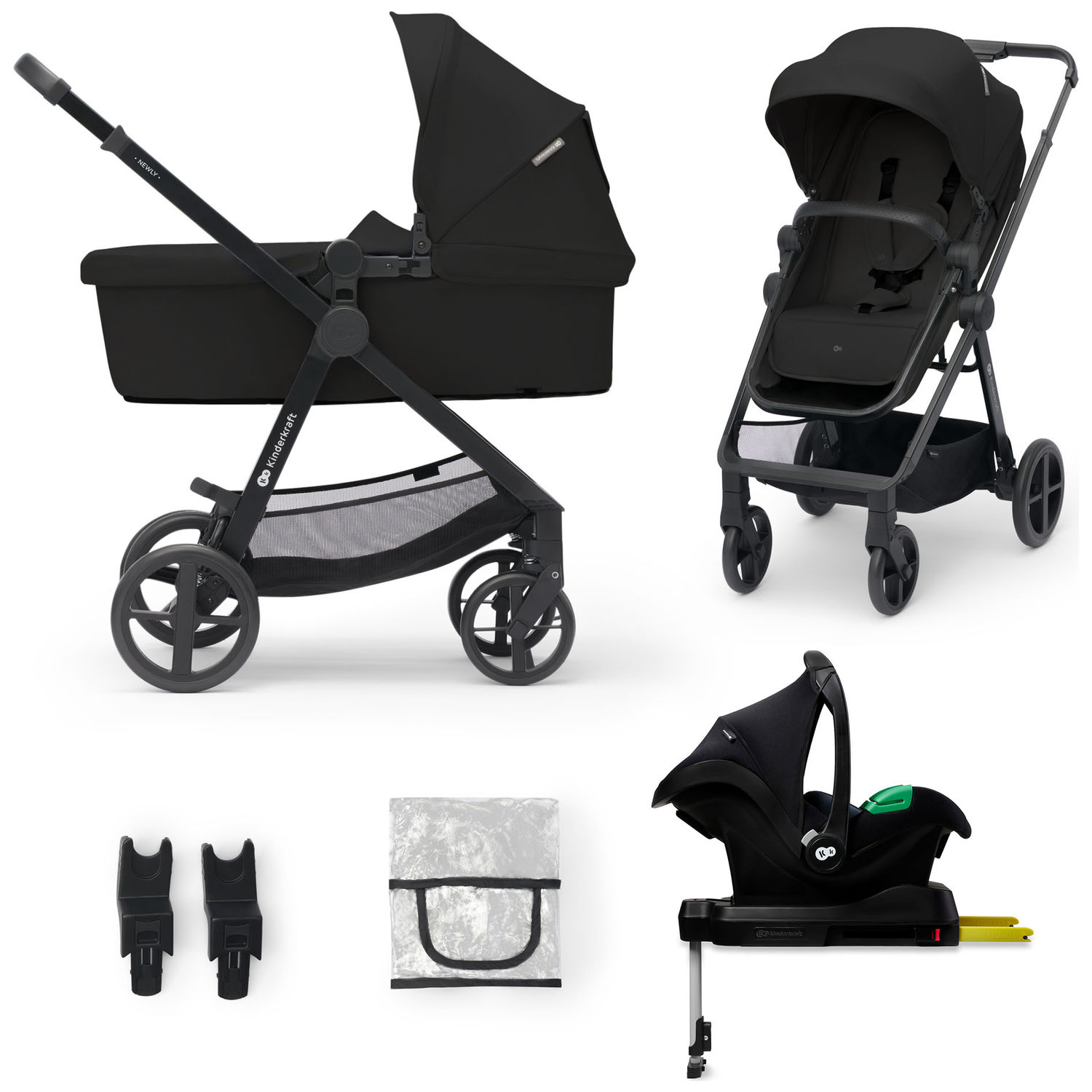 Kinderkraft - Poussette 4 en 1 Newly Classic Black