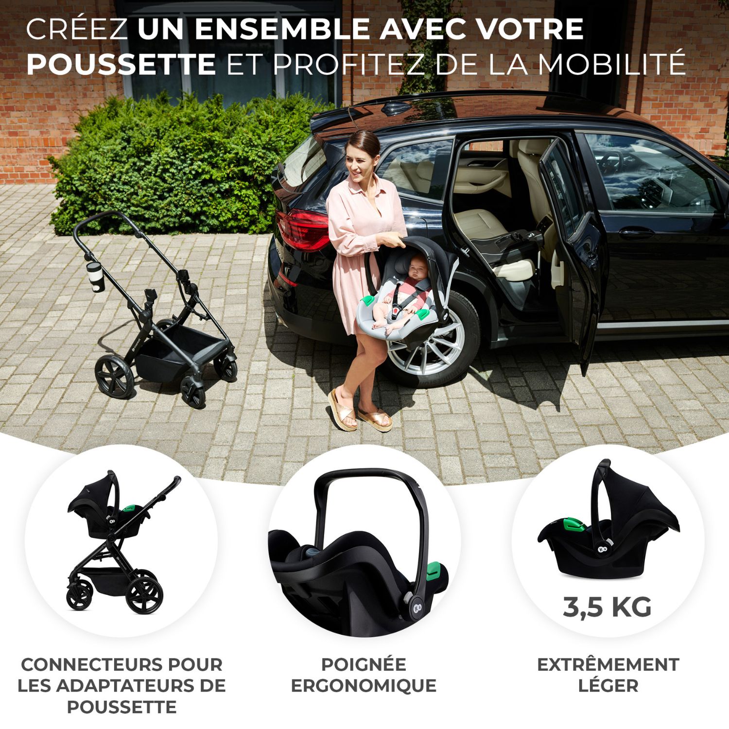 Poussette 4 en 1 Newly Classic Black (Kinderkraft) - Image 1