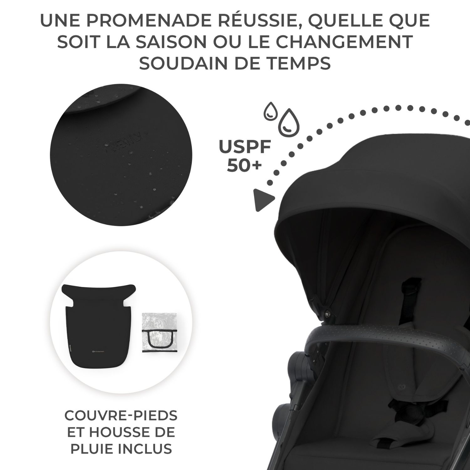 Poussette 4 en 1 Newly Classic Black (Kinderkraft) - Image 6