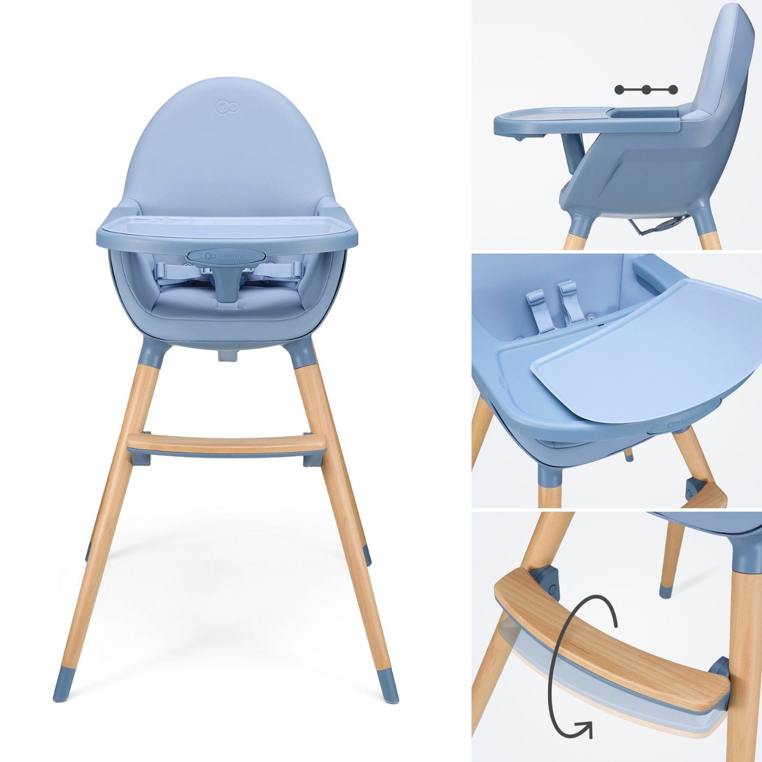 Chaise haute 2 en 1 Fini 2 Nordic Breeze (Kinderkraft) - Image 8