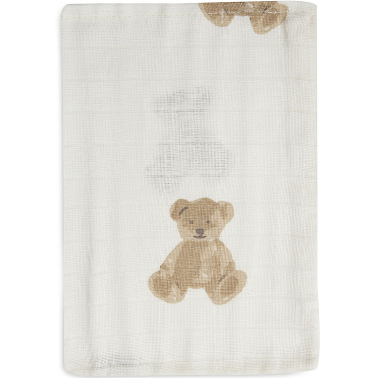 Lot de 3 gants de toilette en coton ours Teddy Bear (Jollein) - Image 1