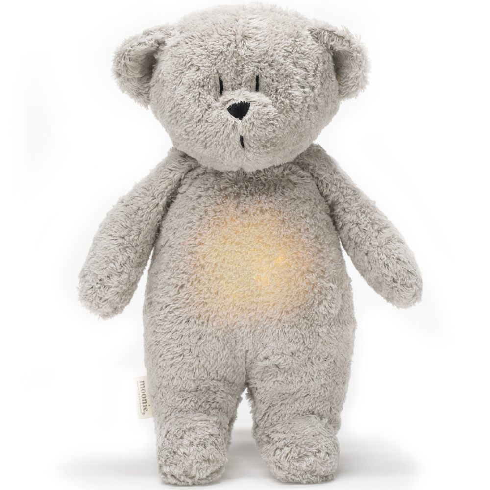 Peluche veilleuse Ours gris minéral (Moonie) - Image 1