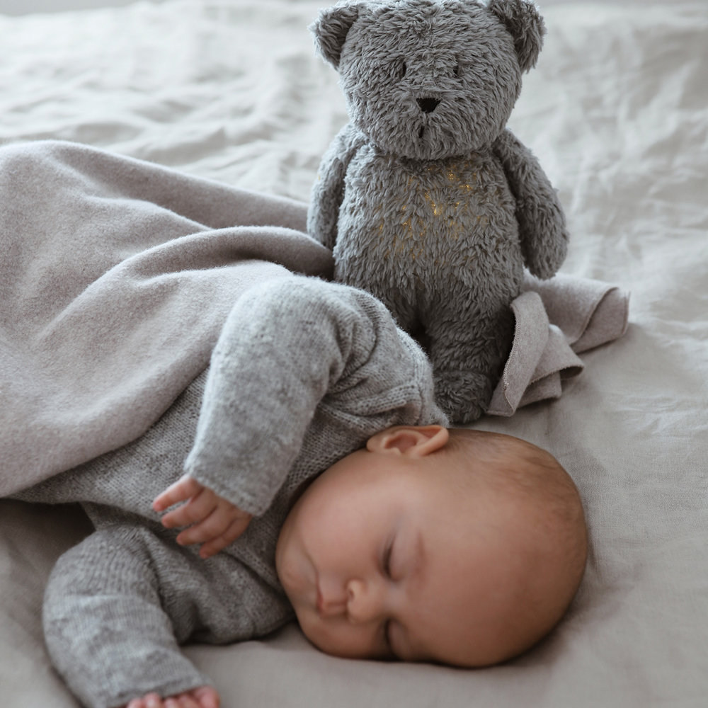 Peluche veilleuse Ours gris minéral (Moonie) - Image 2