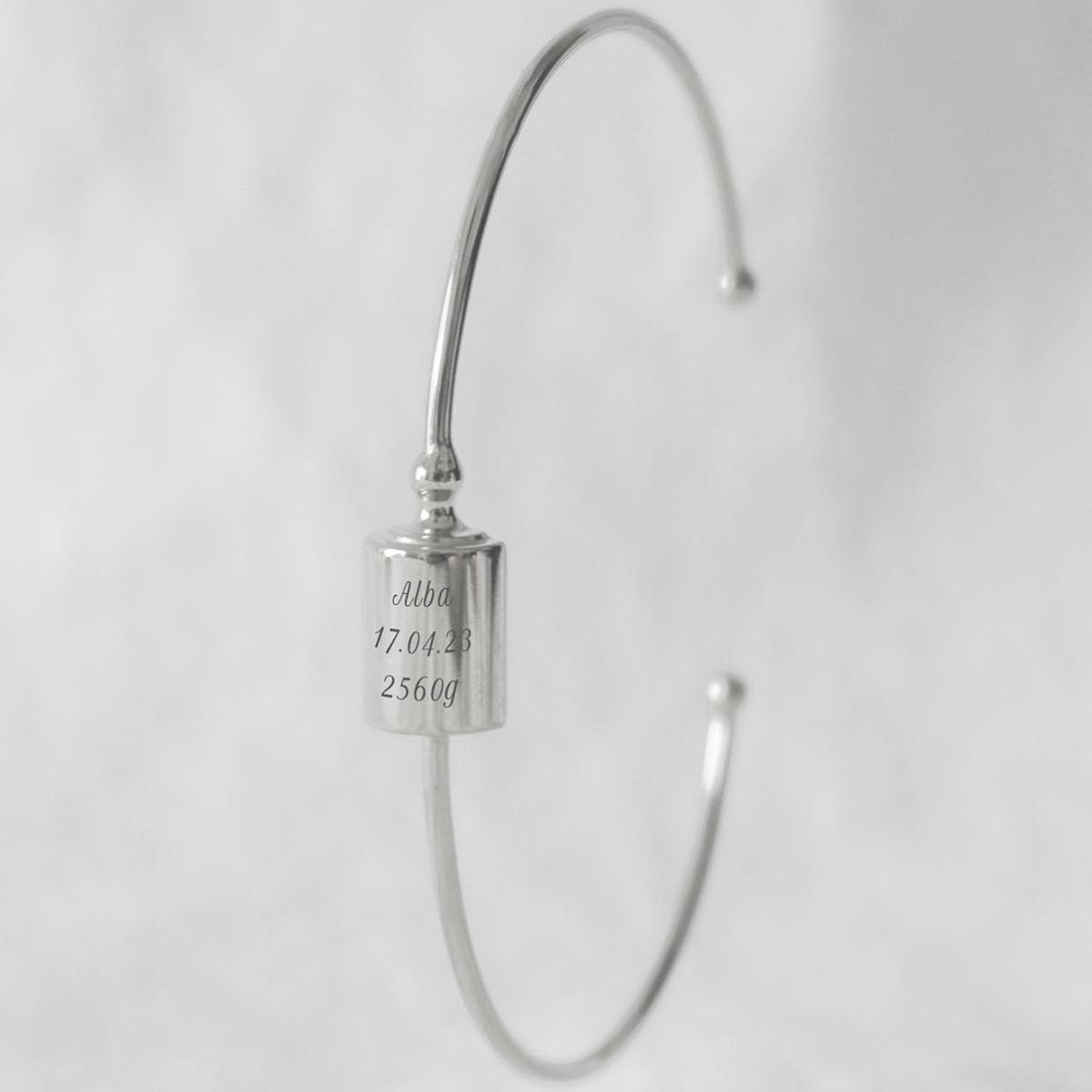 Mon Petit Poids - Jonc Mon Petit Poids personnalisable (argent rhodié)