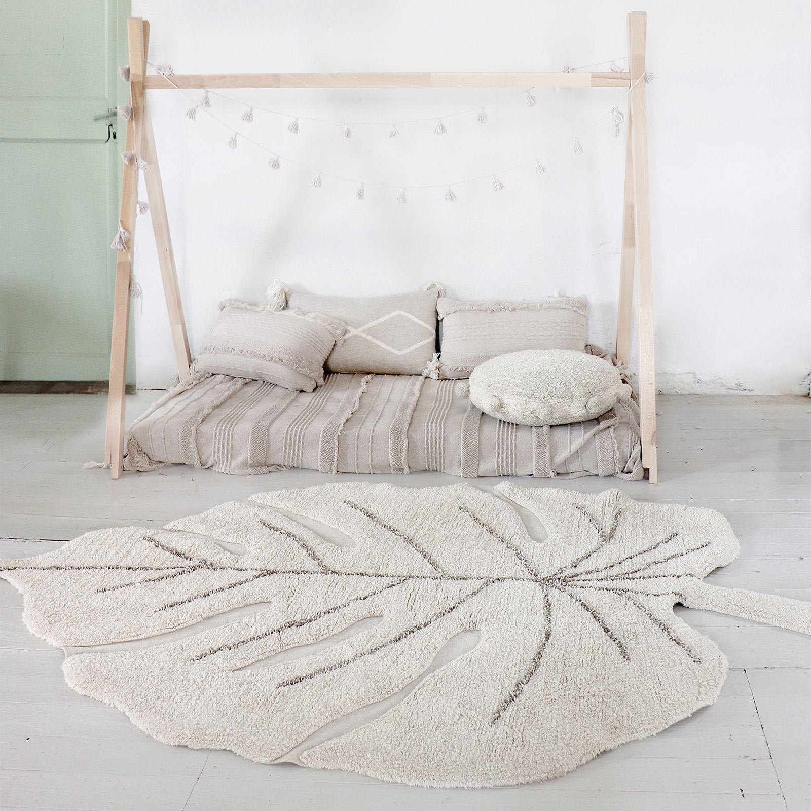 Tapis lavable Monstera natural (120 x 180 cm) (Lorena Canals) - Image 4