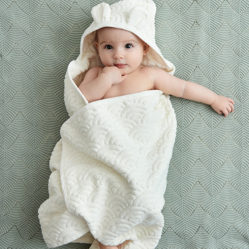 Cape de bain ours écrue (80 x 80 cm) (Cam Cam Copenhagen) - Image 2