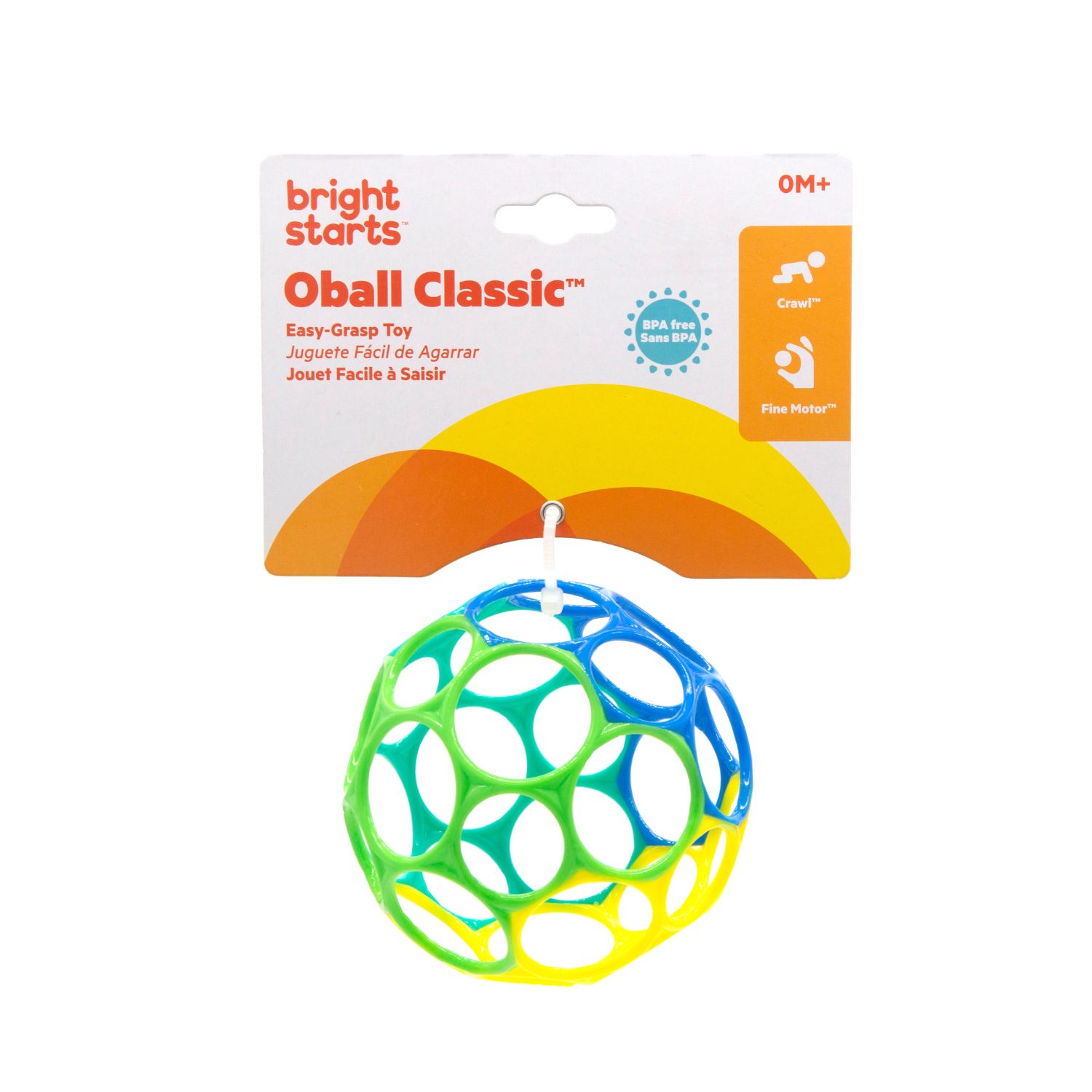 Balle hochet souple bleu et vert (Oball) - Image 3
