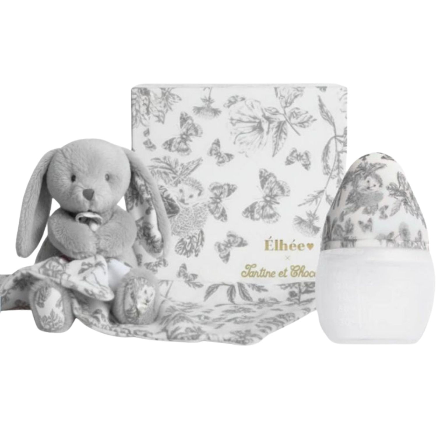 Elhée - Coffret Biberon et doudou X Tartine et Chocolat Gris