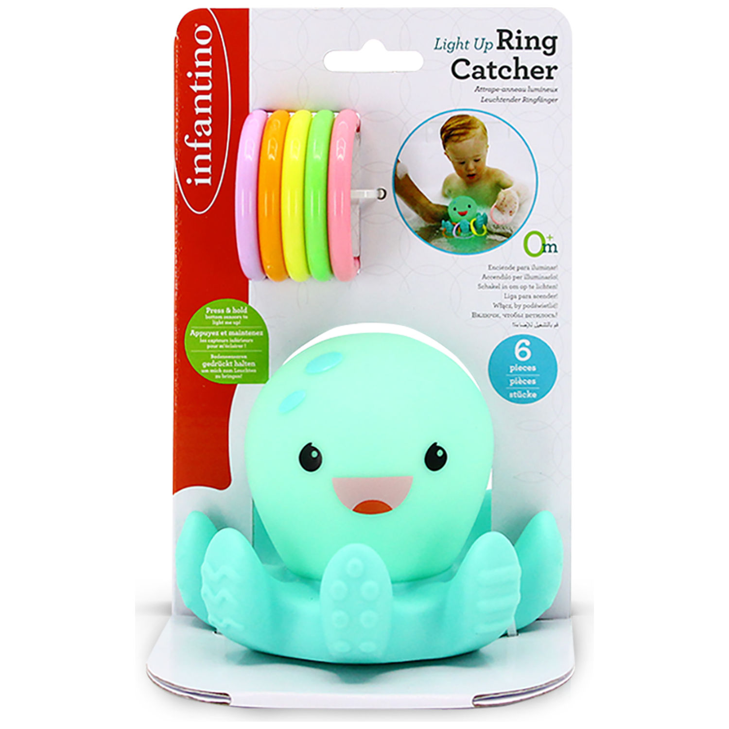 Pieuvre de bain lumineuse avec anneaux (Infantino) - Image 2