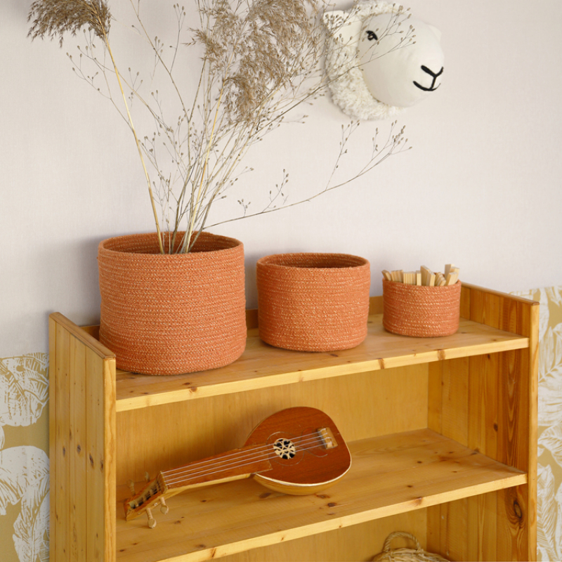 Lot de 3 paniers de rangement Ilse ambre (Nattiot) - Image 3