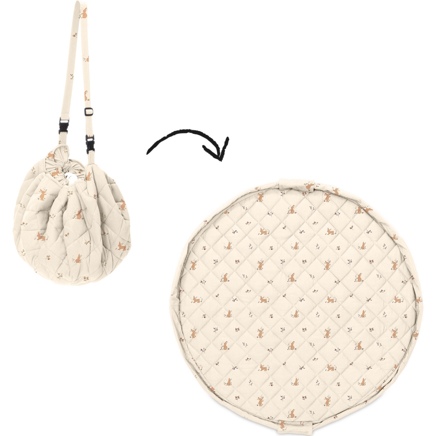 Tapis de jeu nomade 2 en 1 Organic Rabbit (Play&Go) - Image 1