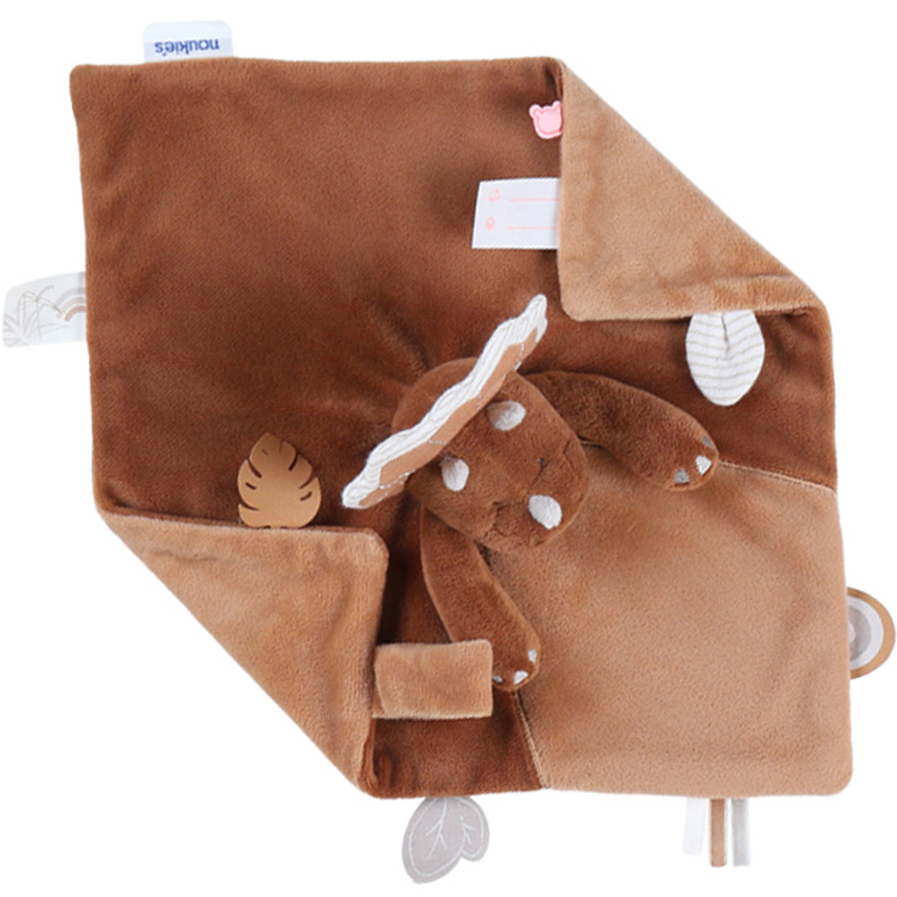 Doudou marionnette Tricéraptos Ops en veloudoux cannelle (27 cm) (Noukie's) - Image 2