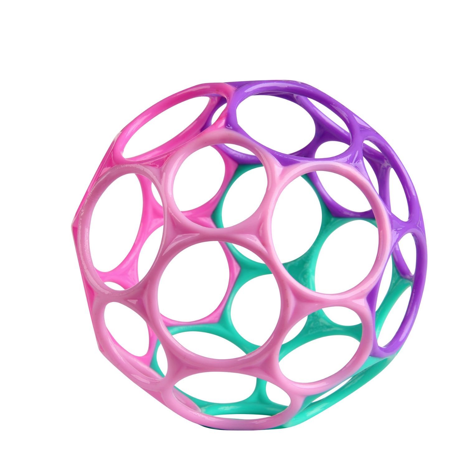 Oball - Balle hochet souple rose et violet
