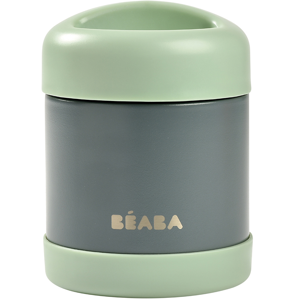 Béaba - Thermos alimentaire en Inox minéral gris et vert sauge (300 ml)