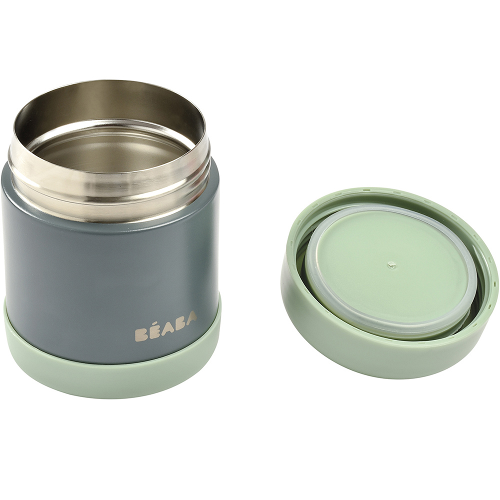 Thermos alimentaire en Inox minéral gris et vert sauge (300 ml) (Béaba) - Image 7