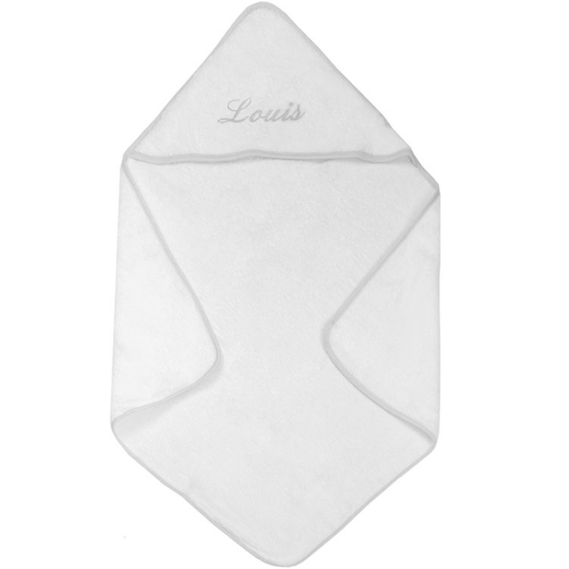 ANVIE - Cape de bain biais gris personnalisable (80 x 80 cm)