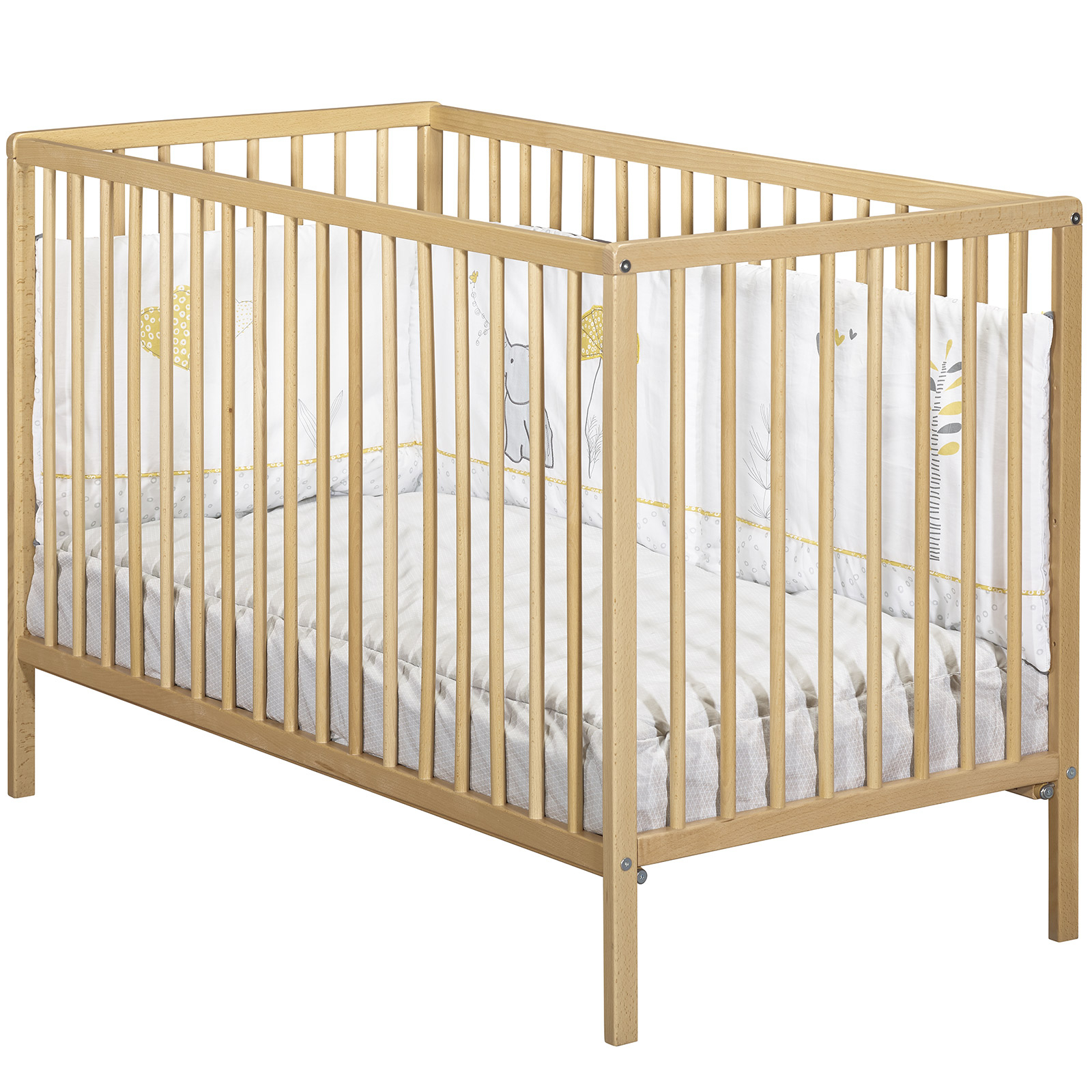 Lit à barreaux First naturel (60 x 120 cm) (Baby Price) - Image 1