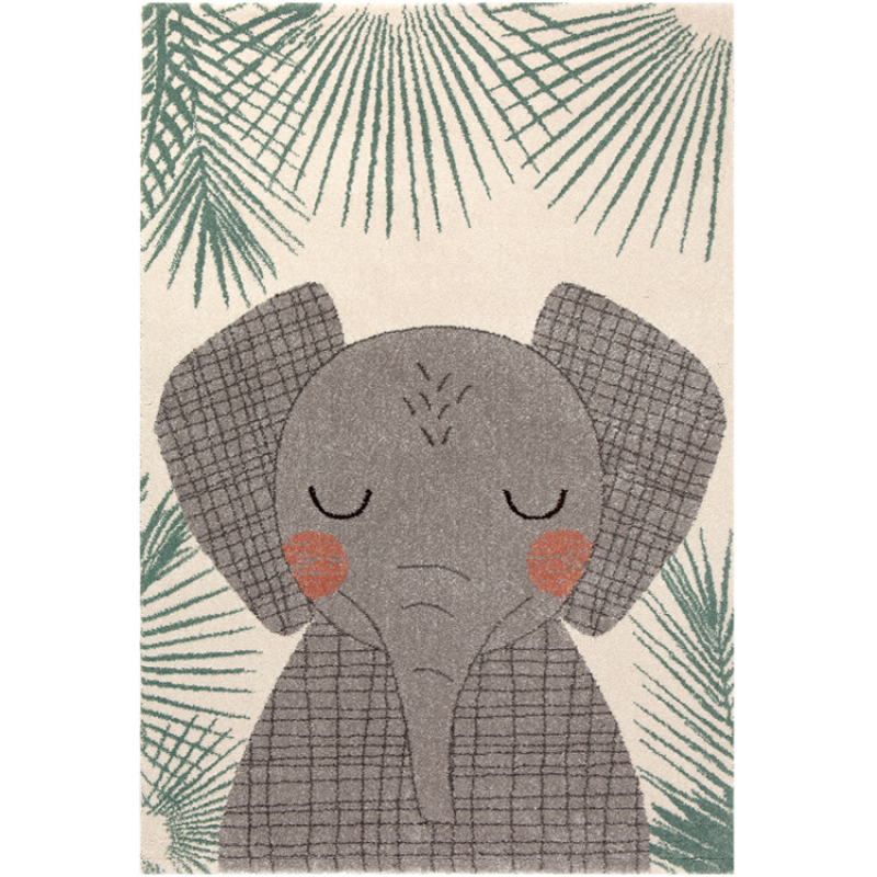 Tapis rectangulaire éléphant Junko (120 x 170 cm) (Nattiot) - Image 1