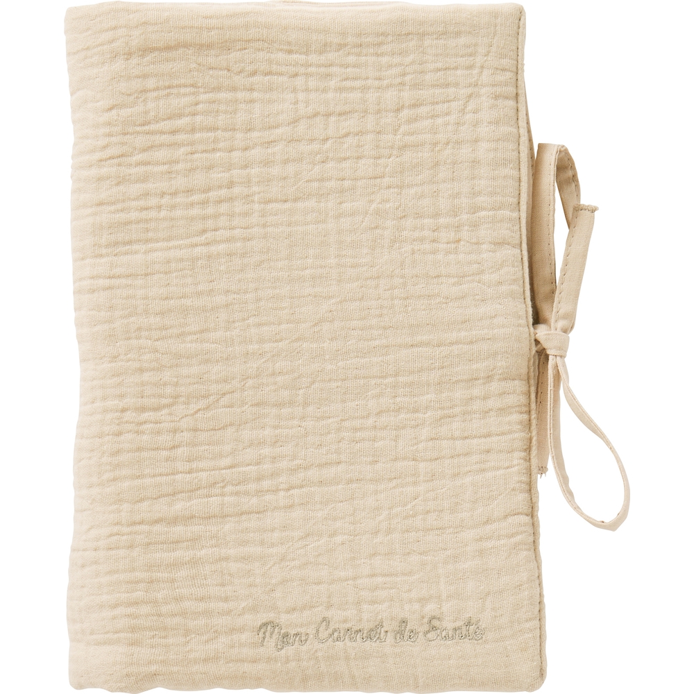 Bb&Co - Protège-carnet de santé gaze de coton Biscuit
