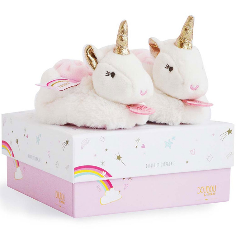 Coffret chaussons Coffret peluches Ma jolie licorne (0-6 mois) (Doudou et Compagnie) - Image 1
