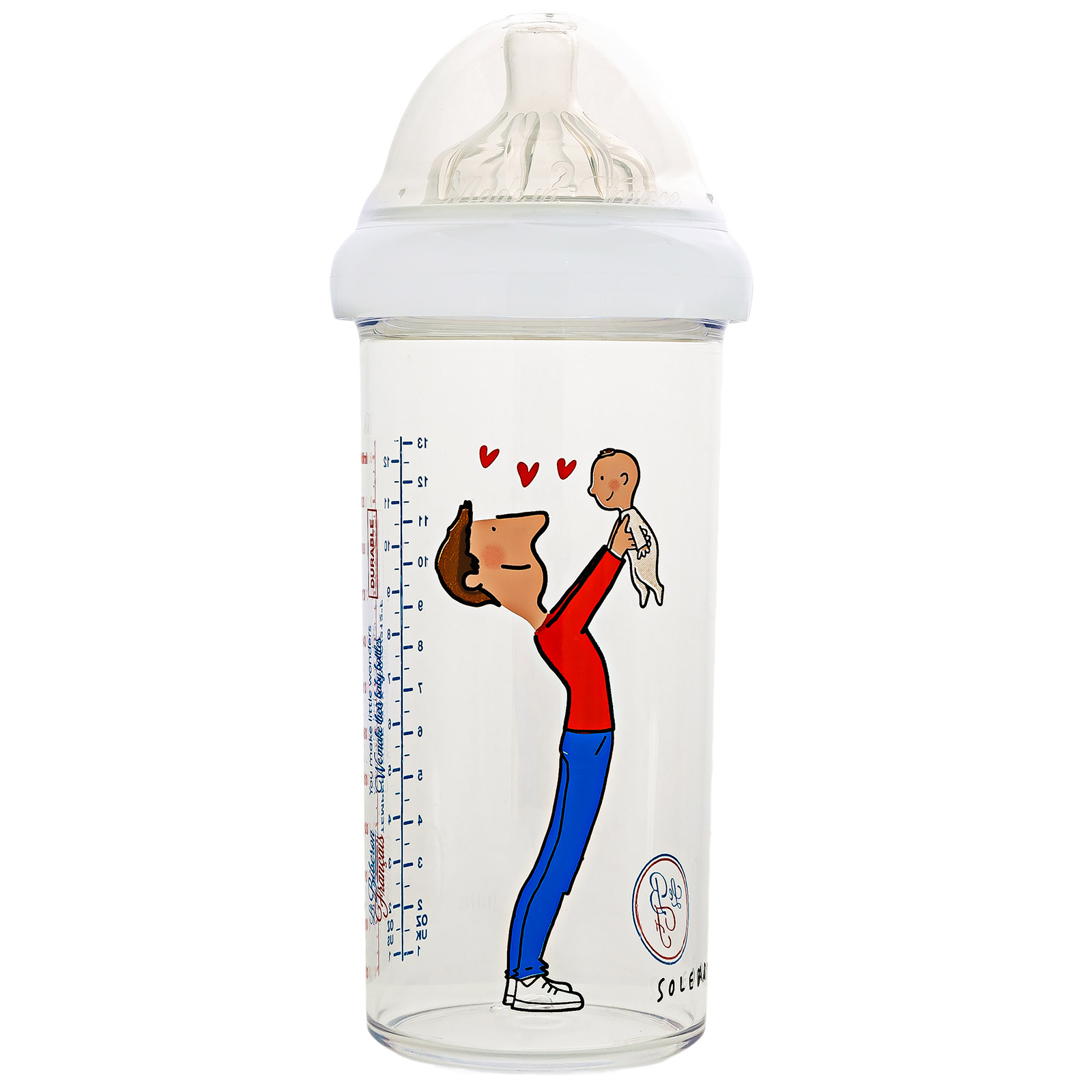 Lot de 3 biberons anti colique gigognes Papa-bébé by Soledad (360 ml et 210 ml) (Le Biberon Français) - Image 3