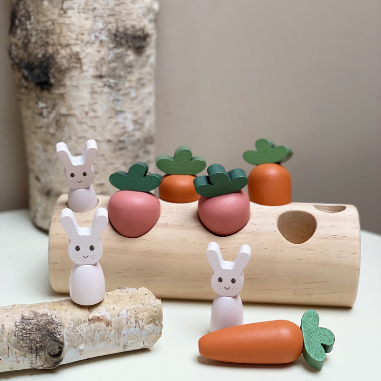 Jeu à encastrer buche, lapins et légumes (Egmont Toys) - Image 2