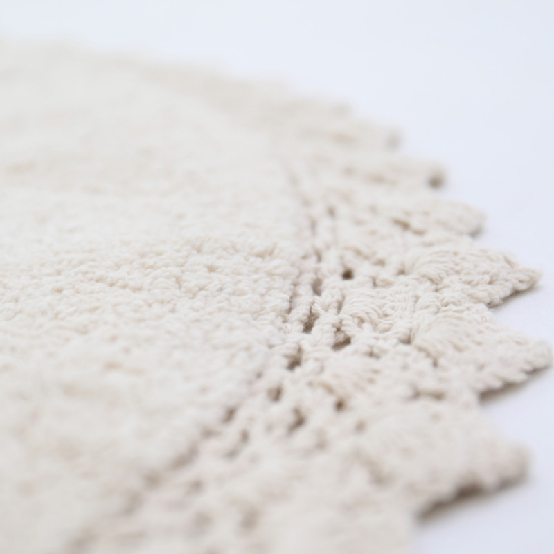 Tapis rond Perla écru (110 cm) (Nattiot) - Image 2