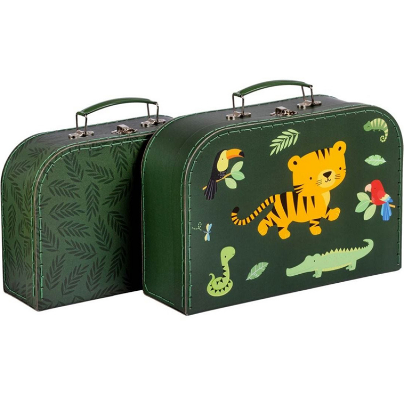 Lot de 2 valisettes de rangement Tigre (A Little Lovely Company) - Image 1
