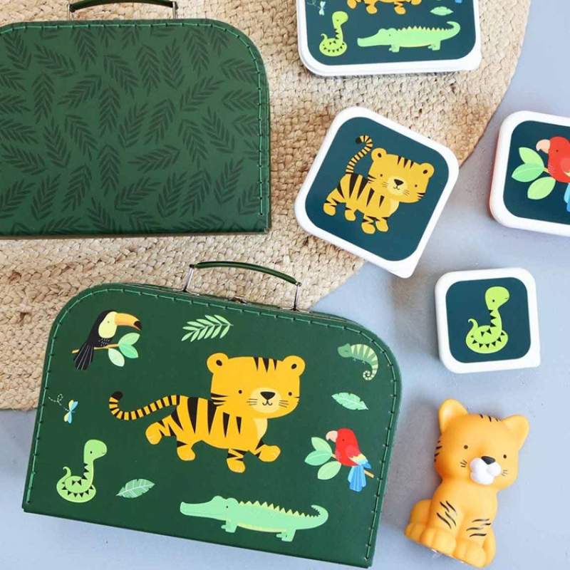 Lot de 2 valisettes de rangement Tigre (A Little Lovely Company) - Image 4