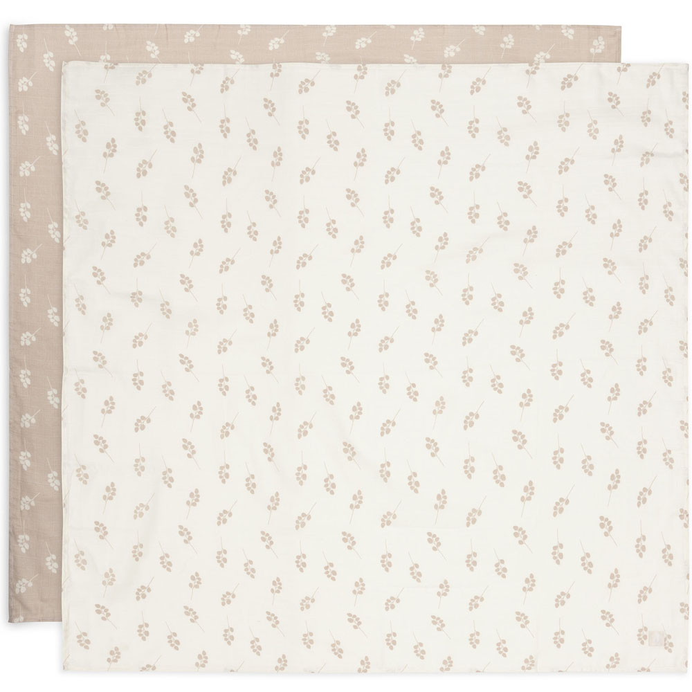 Lot de 2 maxi langes en gaze de coton Twig Wild Rose (115 x 115 cm) (Jollein) - Image 1