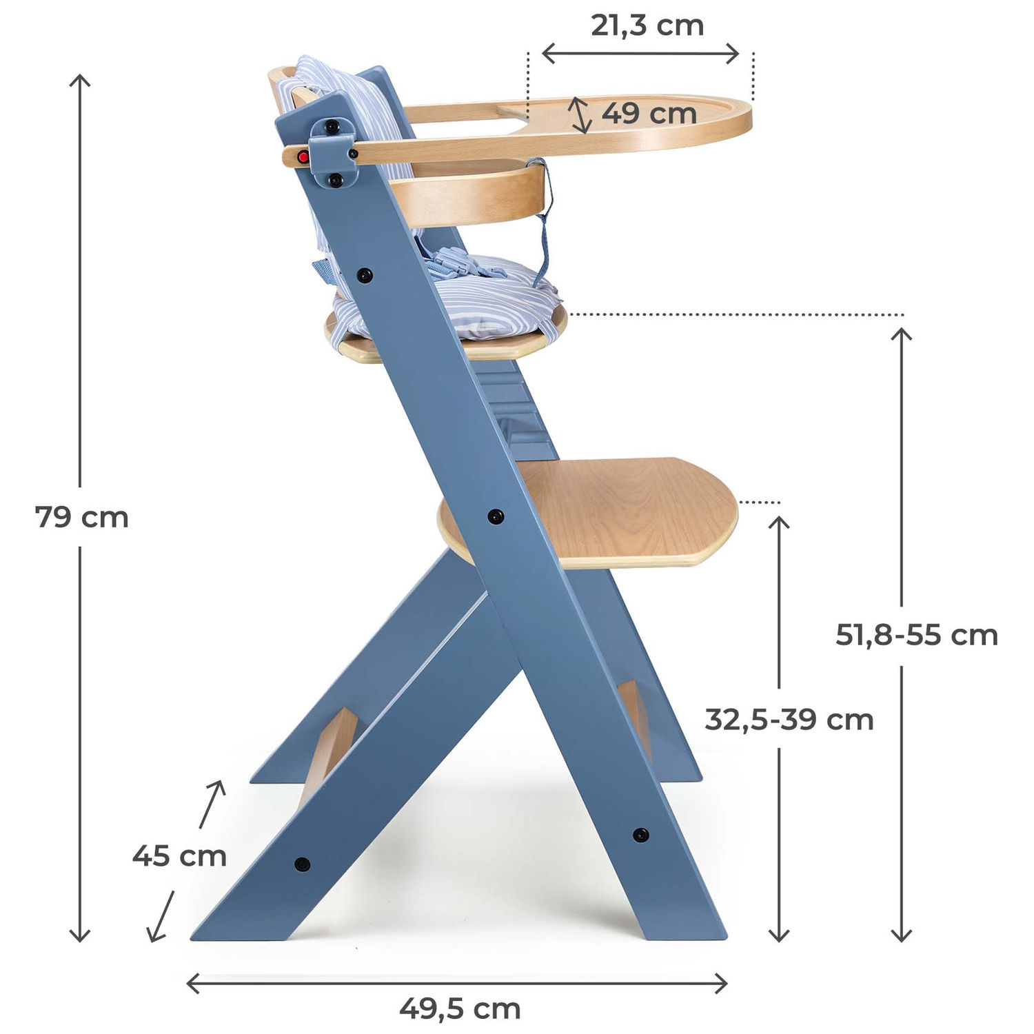 Chaise haute évolutive Enock avec coussin Nordic Breeze (Kinderkraft) - Image 8