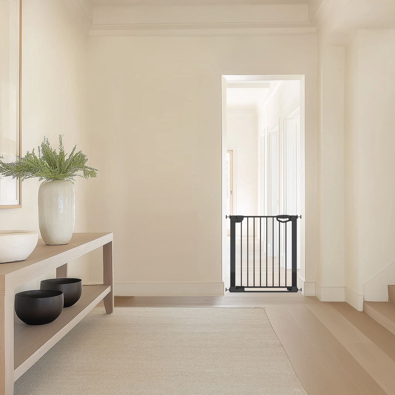 Barrière de sécurité Easylock Flatstep Noire (76 à 83 cm) (Geuther) - Image 3