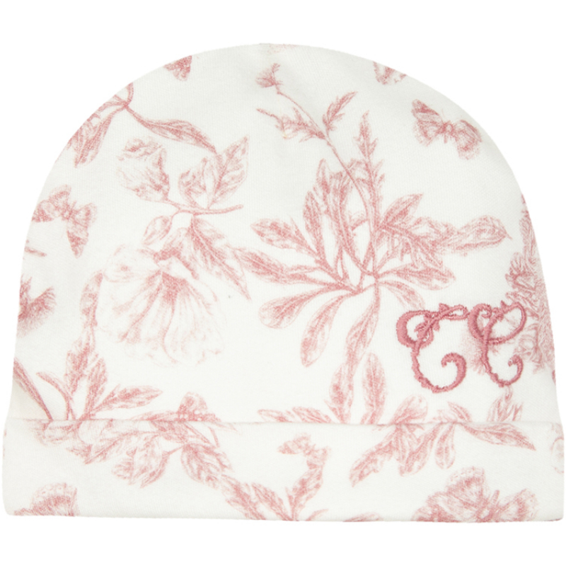 Bonnet de naissance en coton blanc Toile de Jouy (Tartine et Chocolat) - Image 1