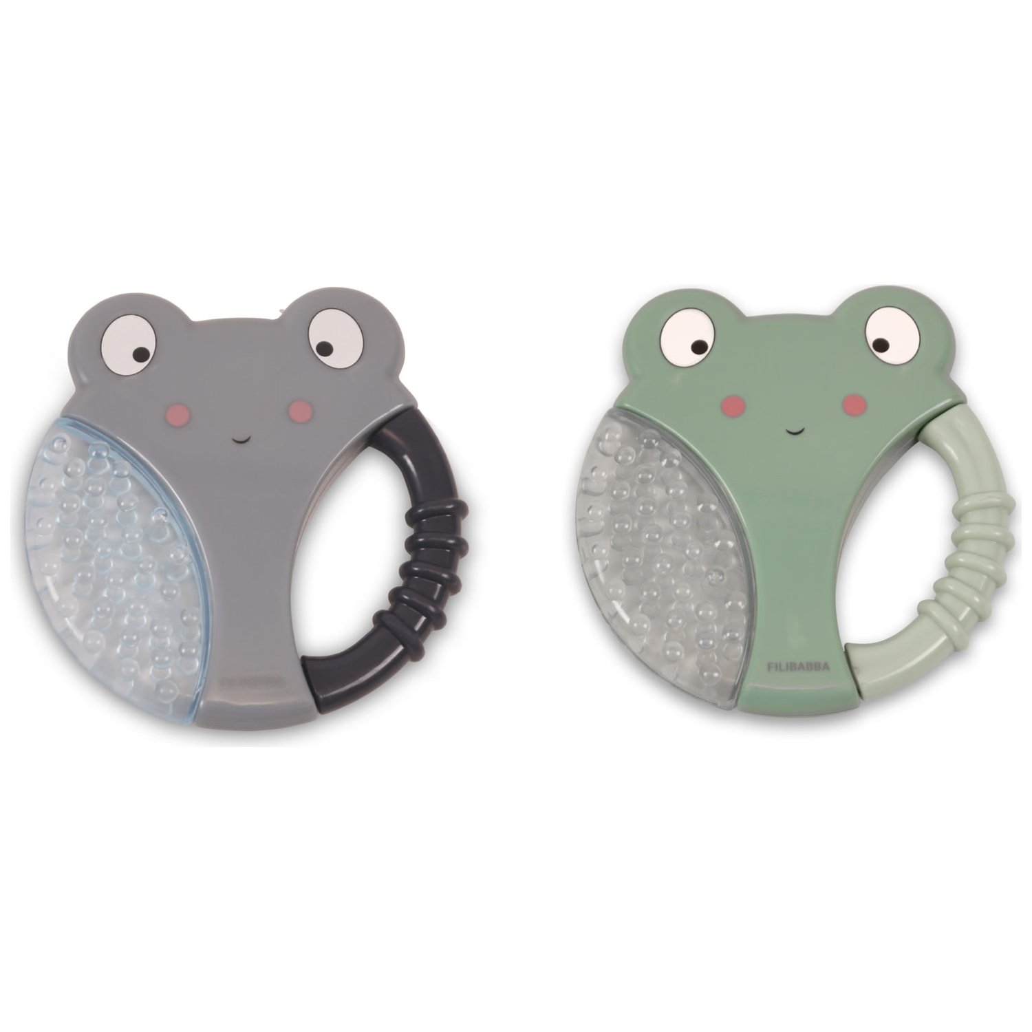 Filibabba - Lot de 2 anneau de dentition réfrigérés grenouilles - Multicolore