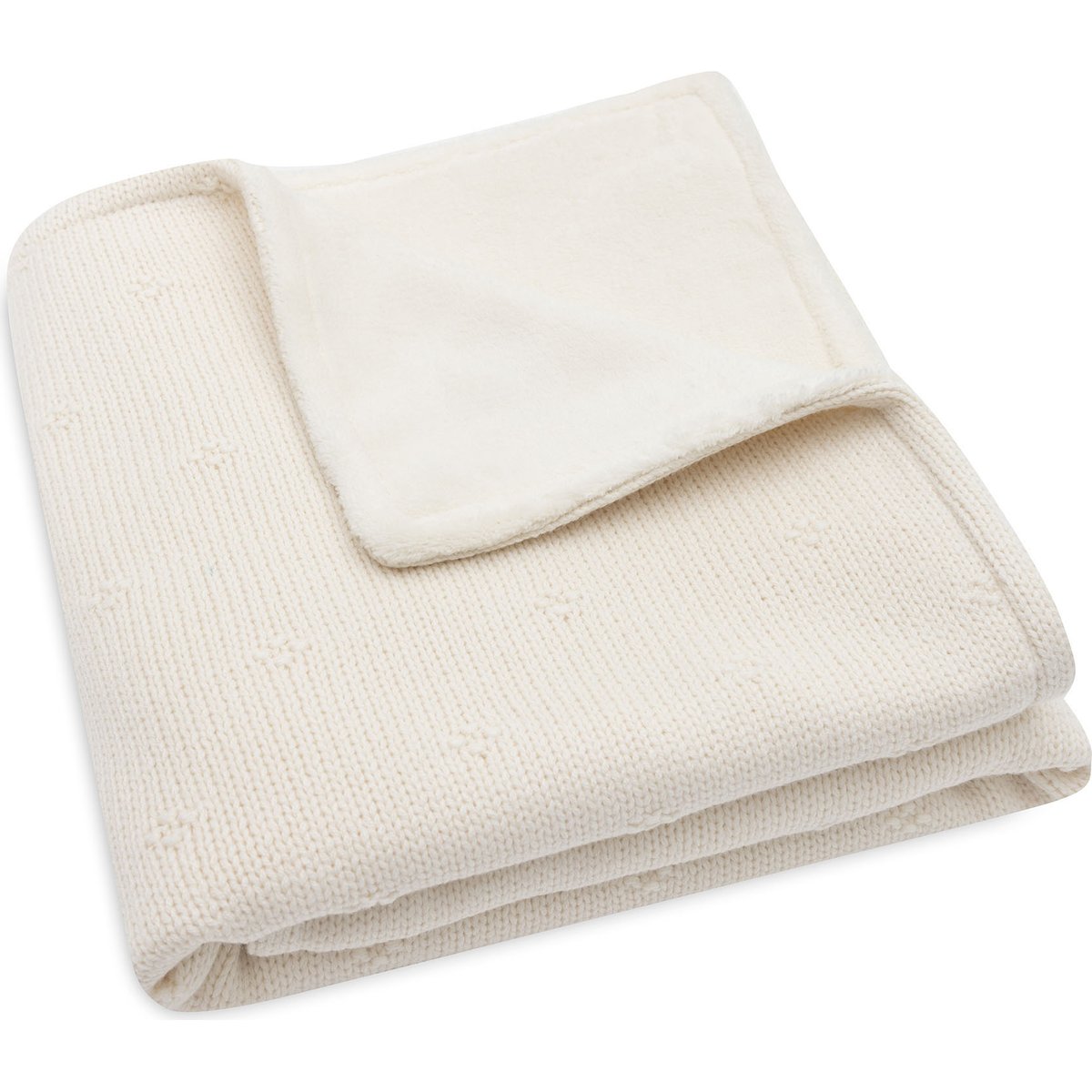 Jollein - Couverture en polaire Cosy Knit Ivory (75 x 100 cm)