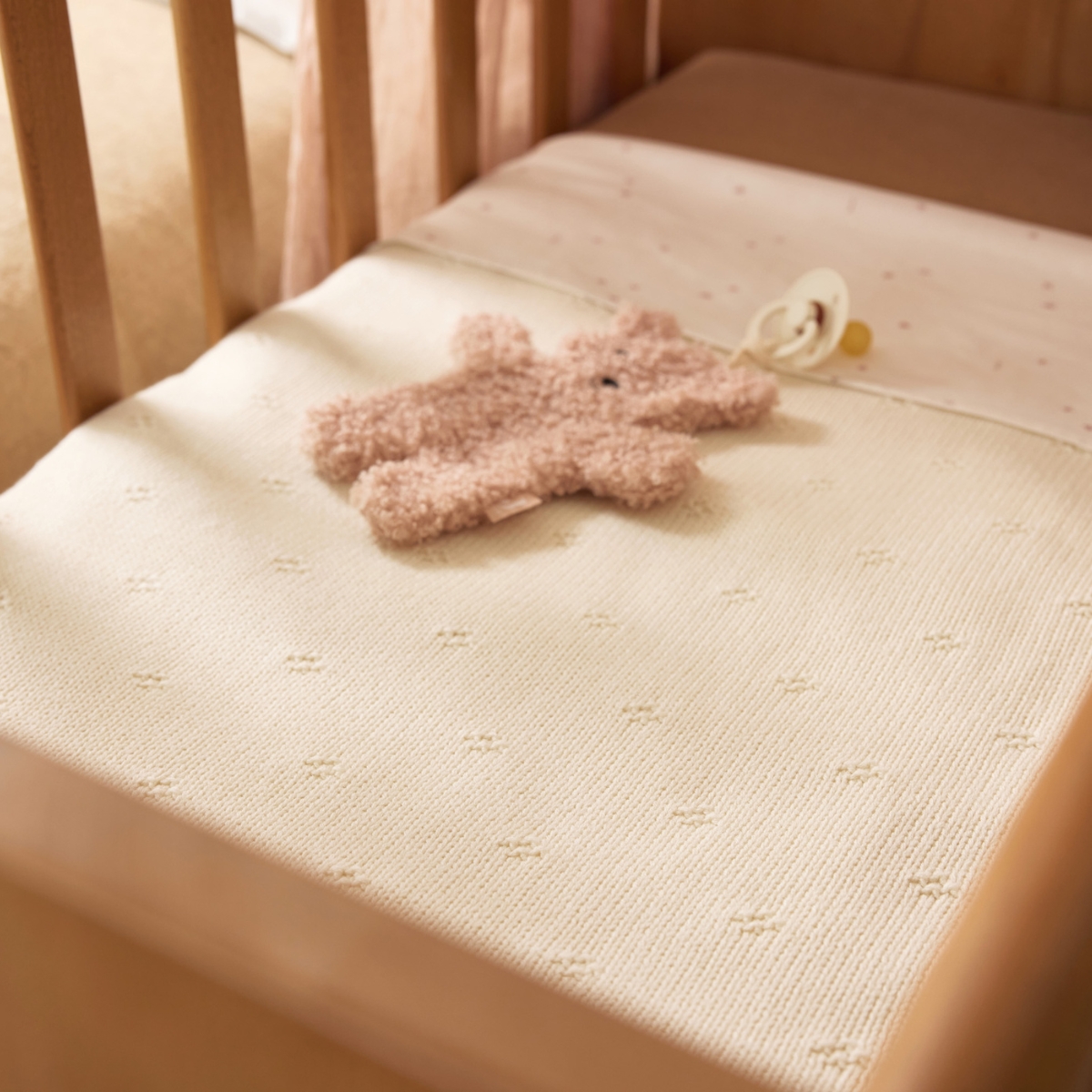 Couverture en polaire Cosy Knit Ivory (75 x 100 cm) (Jollein) - Image 1