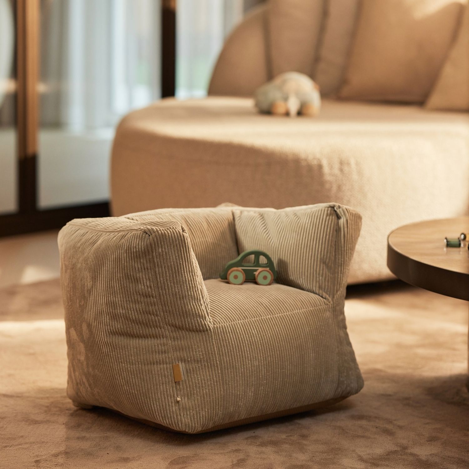 Fauteuil pouf Corduroy Olive Green (Jollein) - Image 1