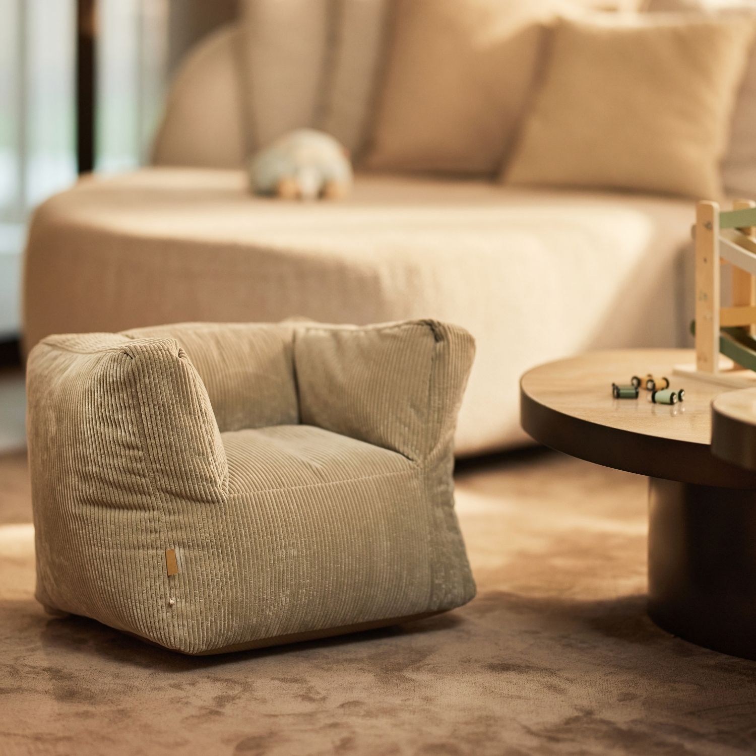 Fauteuil pouf Corduroy Olive Green (Jollein) - Image 4