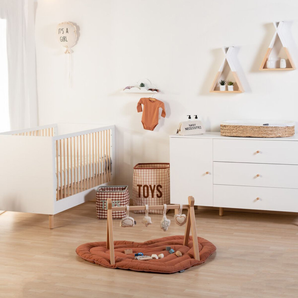 Panier à langer en jonc tressé avec matelas (70 x 50 cm) (Childhome) - Image 2