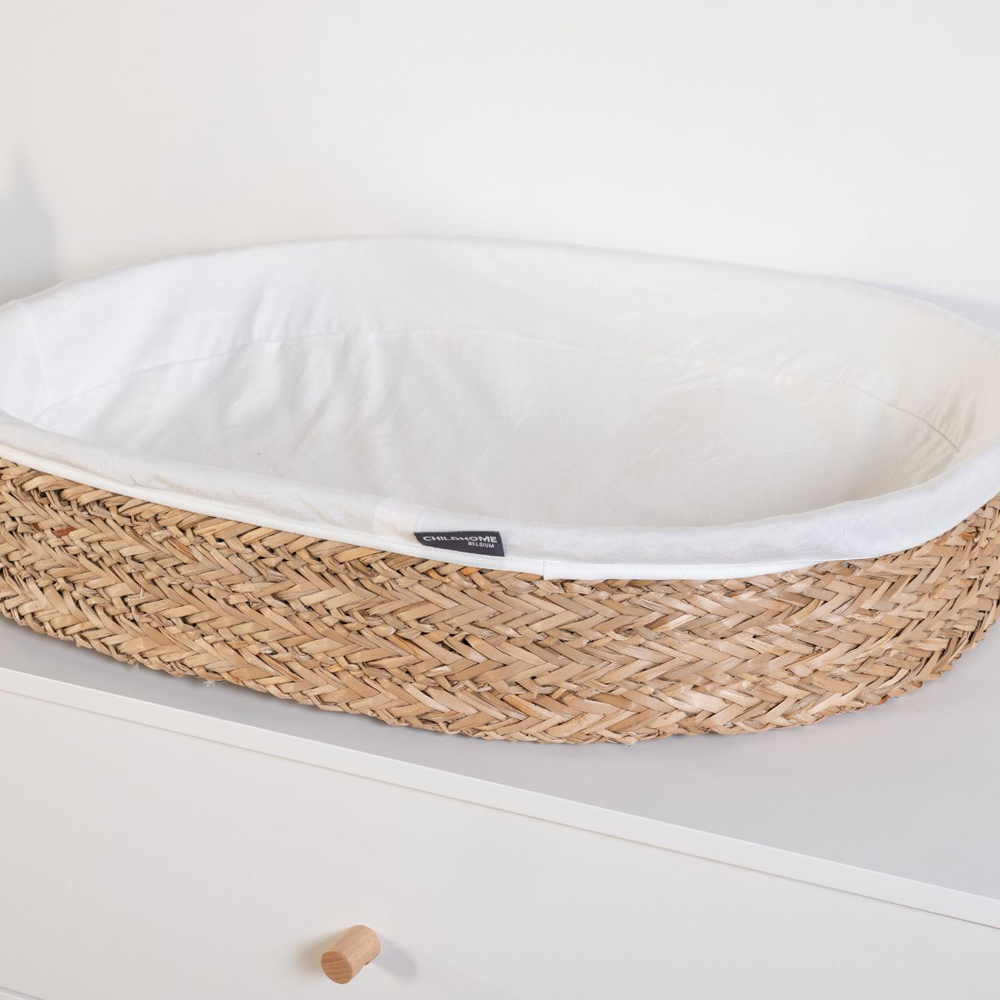 Panier à langer en jonc tressé avec matelas (70 x 50 cm) (Childhome) - Image 5